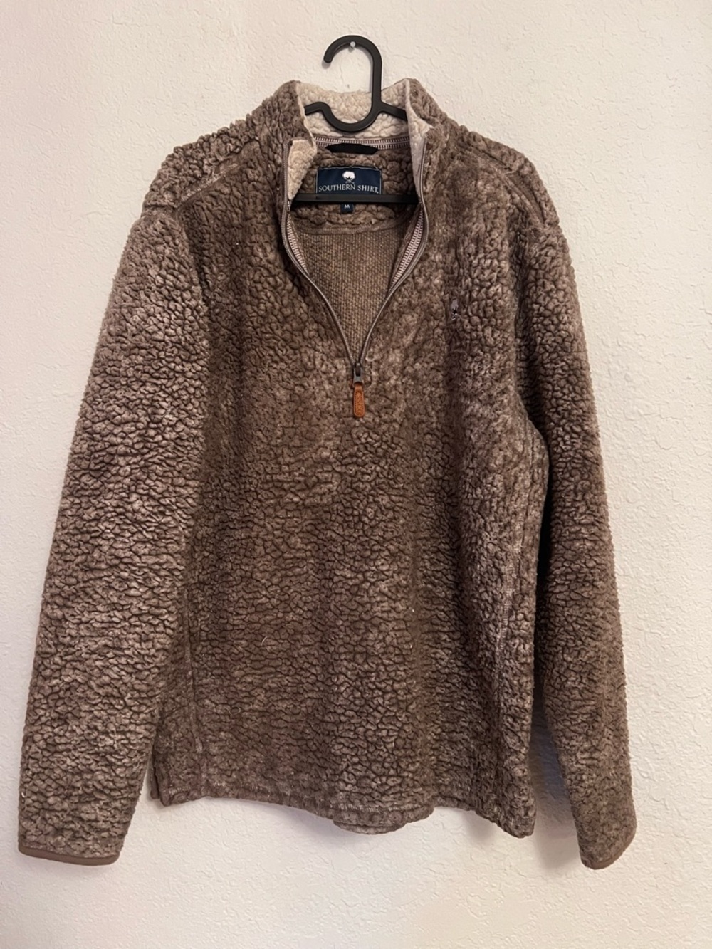 Women’s Southern Shirt Brown Sherpa Quarter-Zip Pullover